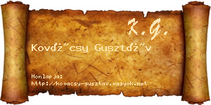 Kovácsy Gusztáv névjegykártya