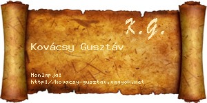Kovácsy Gusztáv névjegykártya