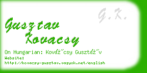 gusztav kovacsy business card